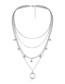 Fashion White K Multi-layer Geometric Round Necklace