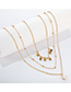 Fashion Gold Alloy Ball Pearl Multilayer Necklace