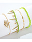 Fashion Gold Diamond Eye Lash Tassel Multi-layered Anklet 4 Piece Set