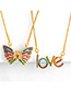 Fashion Butterfly Love Letter Butterfly Set With Diamond Necklace
