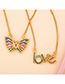 Fashion Love Love Letter Butterfly Set With Diamond Necklace