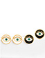 Fashion Green Drip Oil Eye Round Copper Plated Earrings