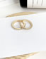 Fashion Gold Alloy Diamond Double Row Diamond Ring