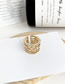 Fashion Gold Alloy Diamond Pierced Ring