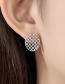 Fashion Platinum Hollow Copper Inlaid Zirconium Stud Earrings