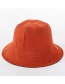 Fashion Black + Orange Double-faced Solid Color Leather U Fisherman Hat