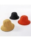 Fashion Black + Orange Double-faced Solid Color Leather U Fisherman Hat