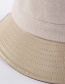 Fashion Beige Woolen Leather Stitching Fisherman Hat