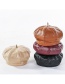 Fashion Wine Red Solid Color Leather Beret