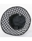 Fashion Black Black And White Gridded Basin Cap