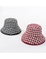 Fashion Wine Red Black And White Gridded Basin Cap