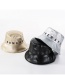 Fashion Silver Leather U Embroidery Letter Wide Visor