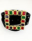 Fashion Color Alloy Diamond-studded Square Color Belt