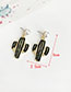 Fashion Coffee Color Alloy Studded Pearl Cactus Earrings
