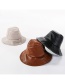 Fashion Brown Light Board Leather U Fisherman Hat