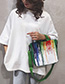 Fashion Black Splash Ink Color Contrast Canvas Single Shoulder Messenger Bag
