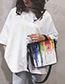 Fashion Black Splash Ink Color Contrast Canvas Single Shoulder Messenger Bag