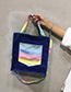 Fashion Blue Gradient Canvas Crossbody Shoulder Bag
