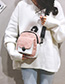 Fashion Pink Lamb Hair Zip Lock Color Crossbody Bag