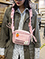 Fashion Pink Plaid Cartoon Bunny Radish Canvas Crossbody Shoulder Bag
