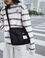 Fashion Black Canvas Label Shoulder Bag