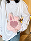 Fashion Pink Plush Rabbit Ears Sequins Love Chain Shoulder Messenger Bag