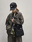 Fashion Black Embroidered Planetary Snap Lock Canvas Shoulder Bag