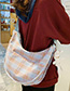 Fashion Pink Plaid Canvas Shoulder Messenger Bag