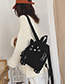 Fashion Red Cartoon Embroidered Cat Corduroy Backpack