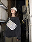 Fashion Black Reflective Strip Shoulder Messenger Bag