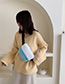 Fashion White Khaki Plush Stitching Shoulder Messenger Bag