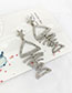 Fashion Colored Silver Alloy Studded Fish Bone Earrings