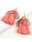 Fashion Pink Alloy Rice Beads Tassel Earrings