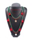 Fashion Red Alloy Rice Beads Tassel Necklace