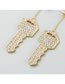 Fashion White  Silver Needle Key Alloy Diamond Star Stud Earrings