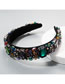 Fashion Black Diamond Glass Crystal Wide-brimmed Headband