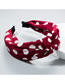 Fashion Red Large Wave Point Knotting To Increase The Wide Side Headband