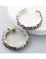 Fashion Purple Alloy C-shaped Diamond Stud Earrings