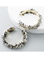 Fashion White Alloy C-shaped Diamond Stud Earrings