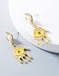 Fashion Yellow Multilayer Alloy Palm Drops Eyes With Pearl Earrings
