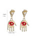 Fashion Red Multilayer Alloy Palm Drops Eyes With Pearl Earrings