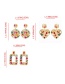 Fashion Golden Rectangle Alloy Rhinestone Geometric Earrings