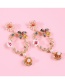 Fashion Gold Alloy Rhinestone Pearl Flower Earrings