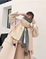 Fashion Powdered Rice Ash Hanging Ball Thickening Stripe Color Matching Double-sided Shawl Scarf