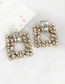 Fashion Ab Color Alloy Studded Square Earrings