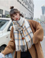 Fashion Gray Blue Fringed Mixed Color Plaid Scarf