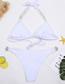 Fashion White Diamond-shaped Split Swimsuit