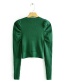 Fashion Green Puff Sleeve Sweater