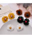 Fashion Coffee Color Wool Flower Daisy Earrings