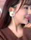 Fashion Coffee Color Wool Flower Daisy Earrings